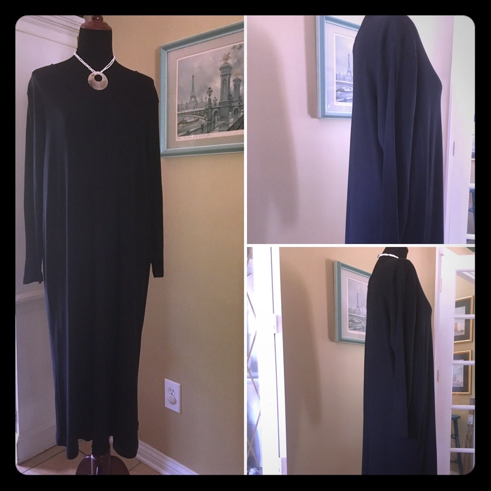 Black ribbed maxi